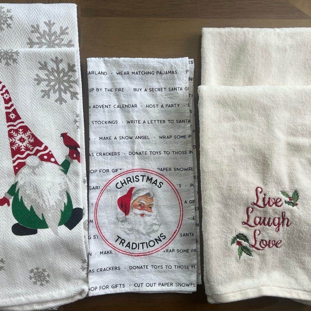 Hallmark Christmas Traditions Kitchen Towel Set - Red, Green, White